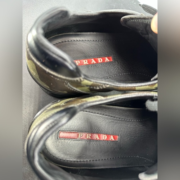 Prada Matchrace Leather sneakers in green & black Camo size 11 - Picture 14 of 14